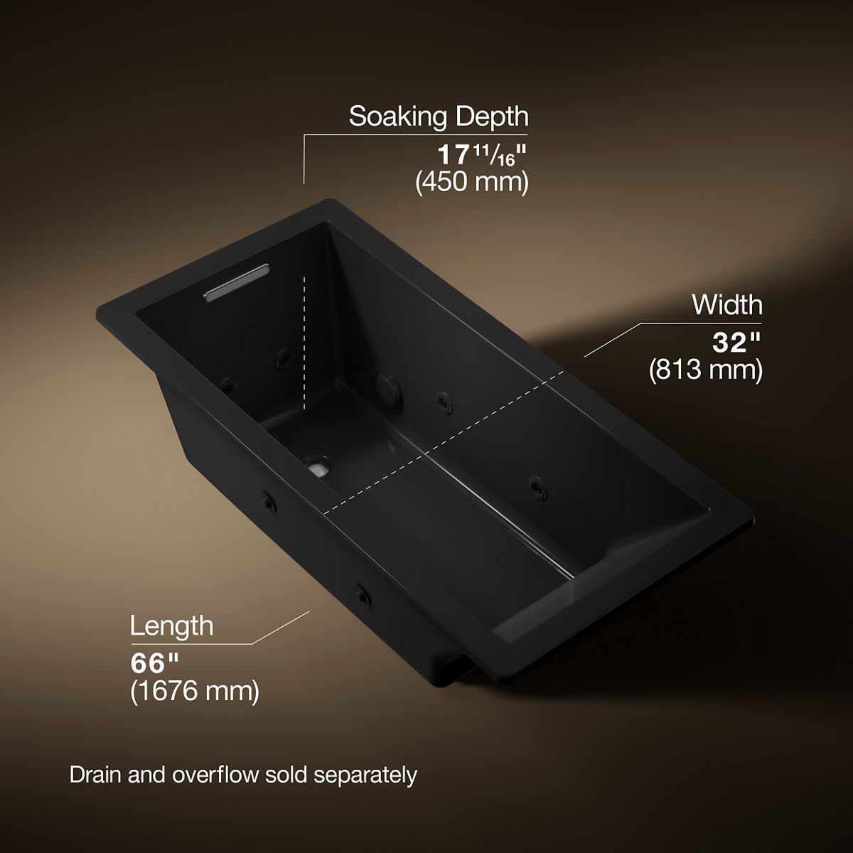 3/4 view of product with dimensions