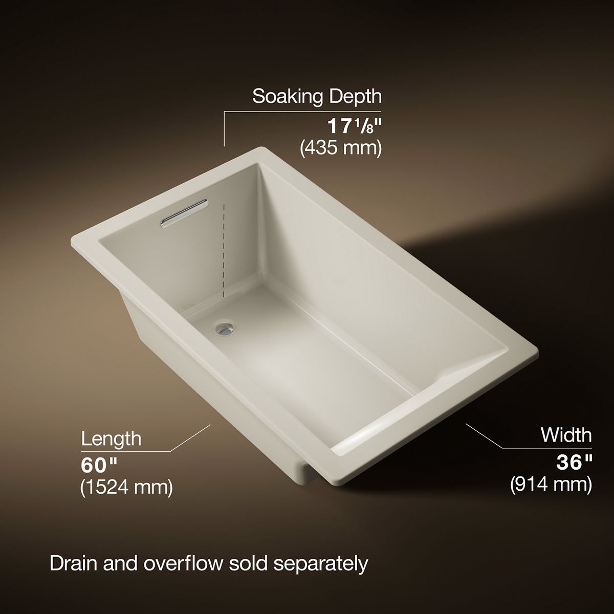 3/4 view of product with dimensions