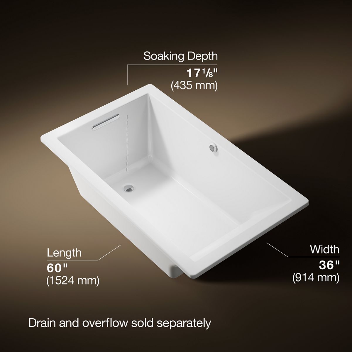 3/4 view of product with dimensions