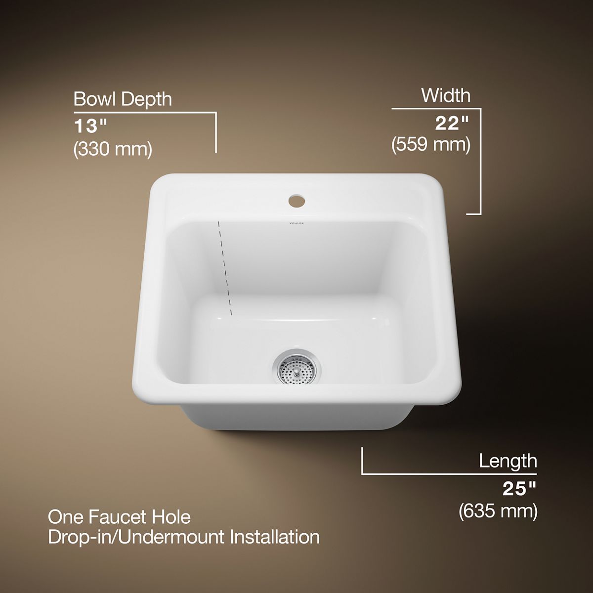 3/4 view of product with dimensions