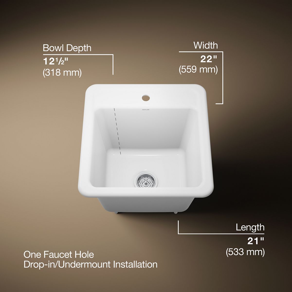 3/4 view of product with dimensions