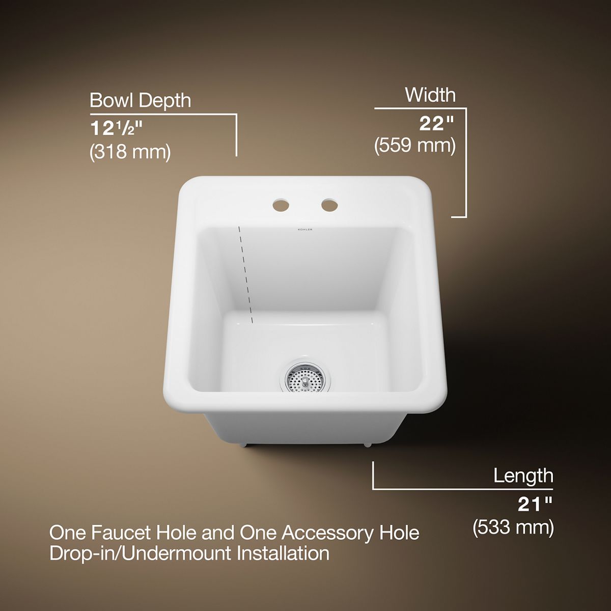 3/4 view of product with dimensions