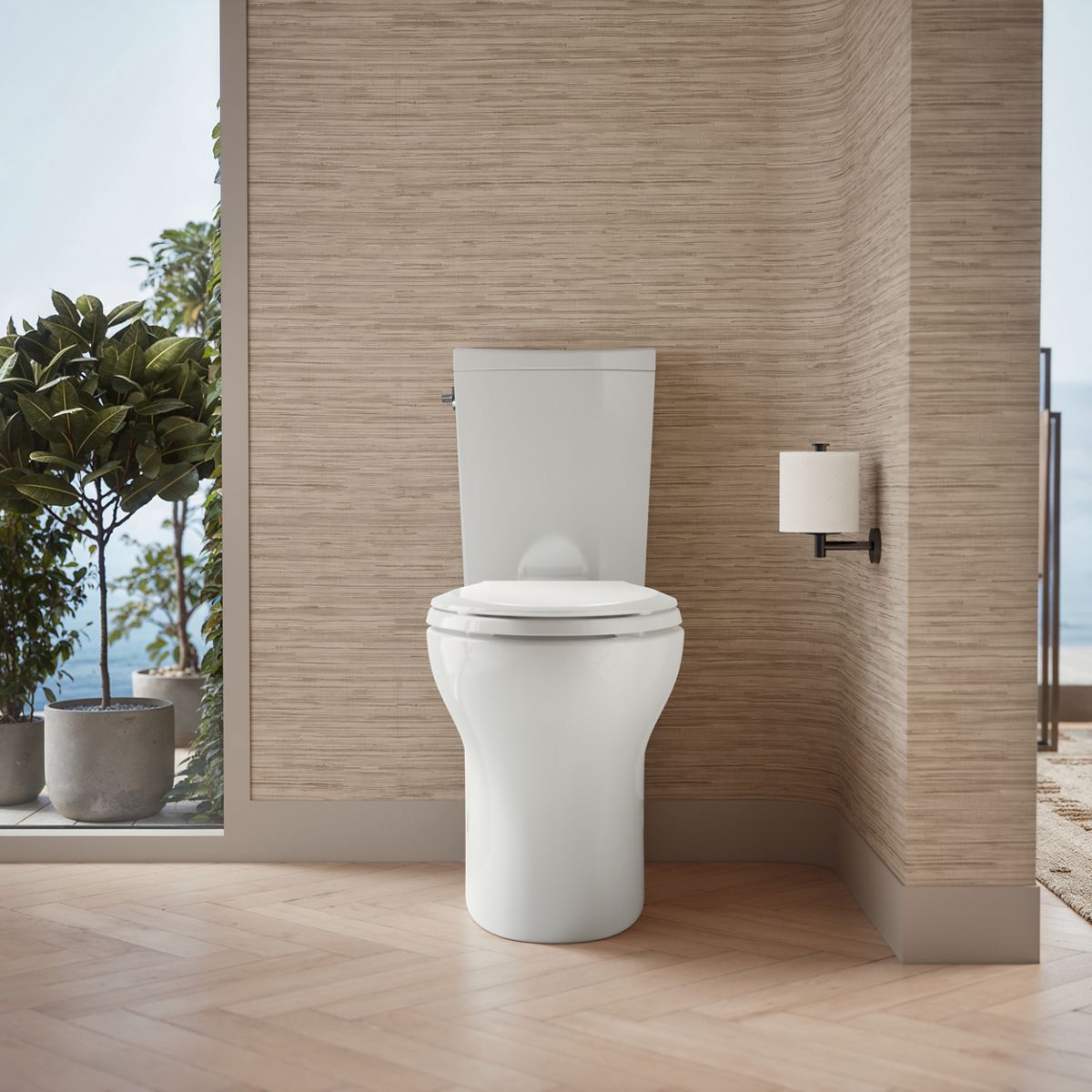 Up to 2 walls & multiple product categories visible, 1-point perspective