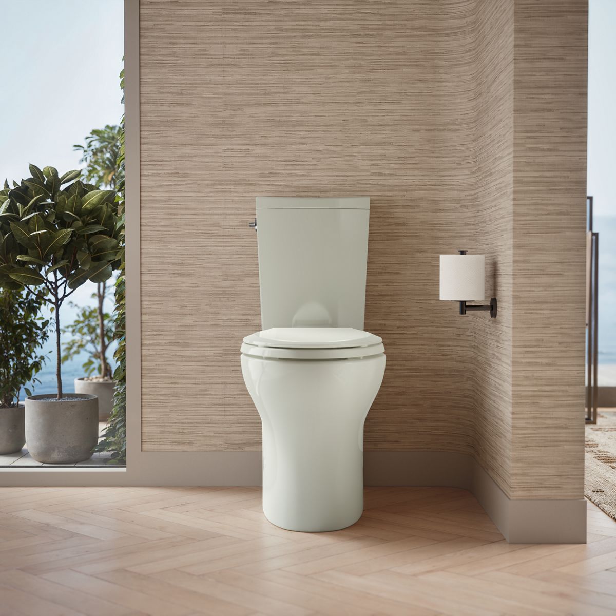 Up to 2 walls & multiple product categories visible, 1-point perspective