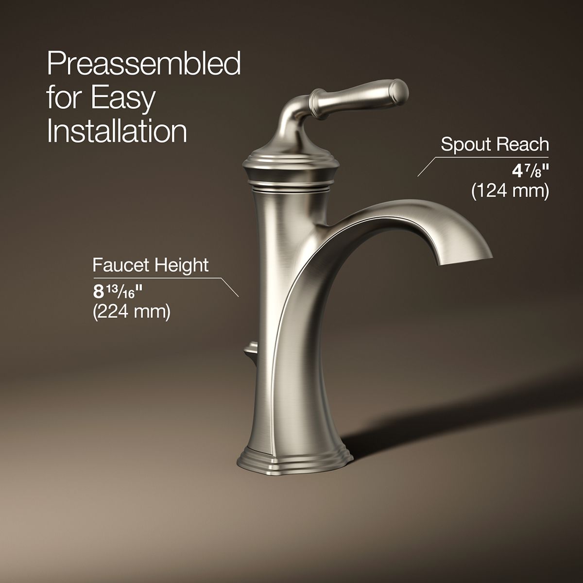 3/4 view of product with dimensions