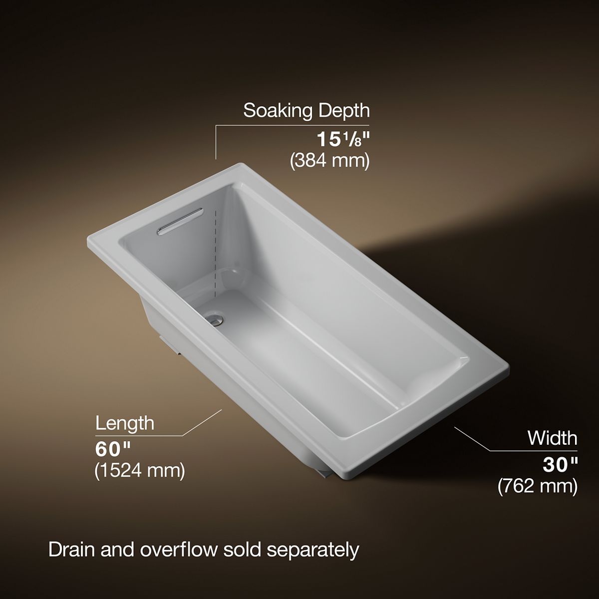 3/4 view of product with dimensions