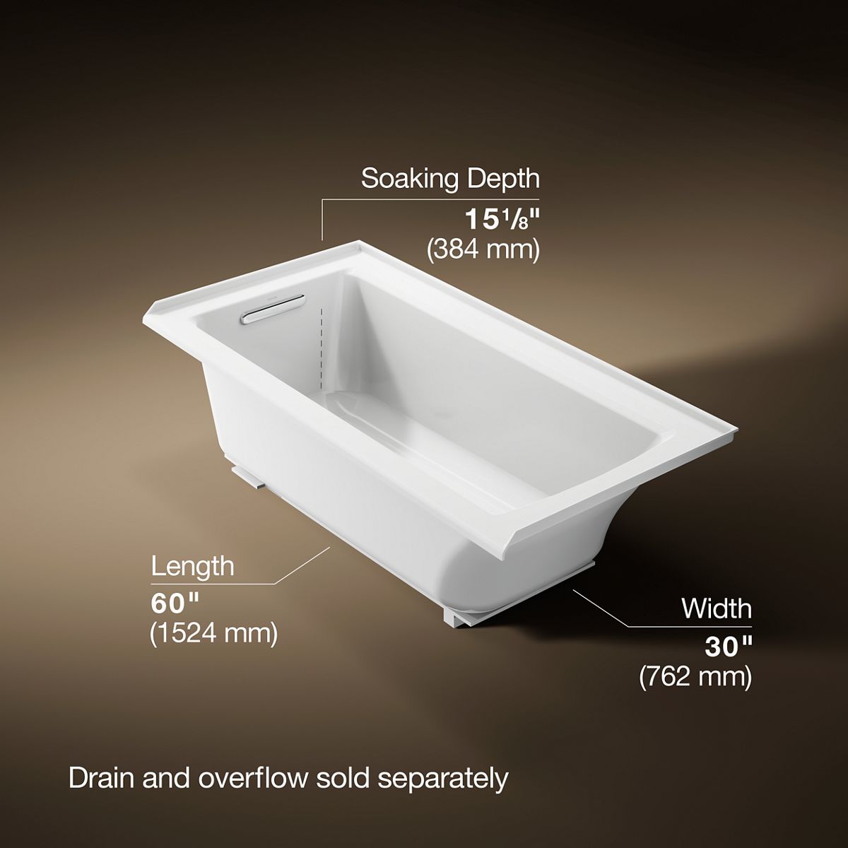 3/4 view of product with dimensions
