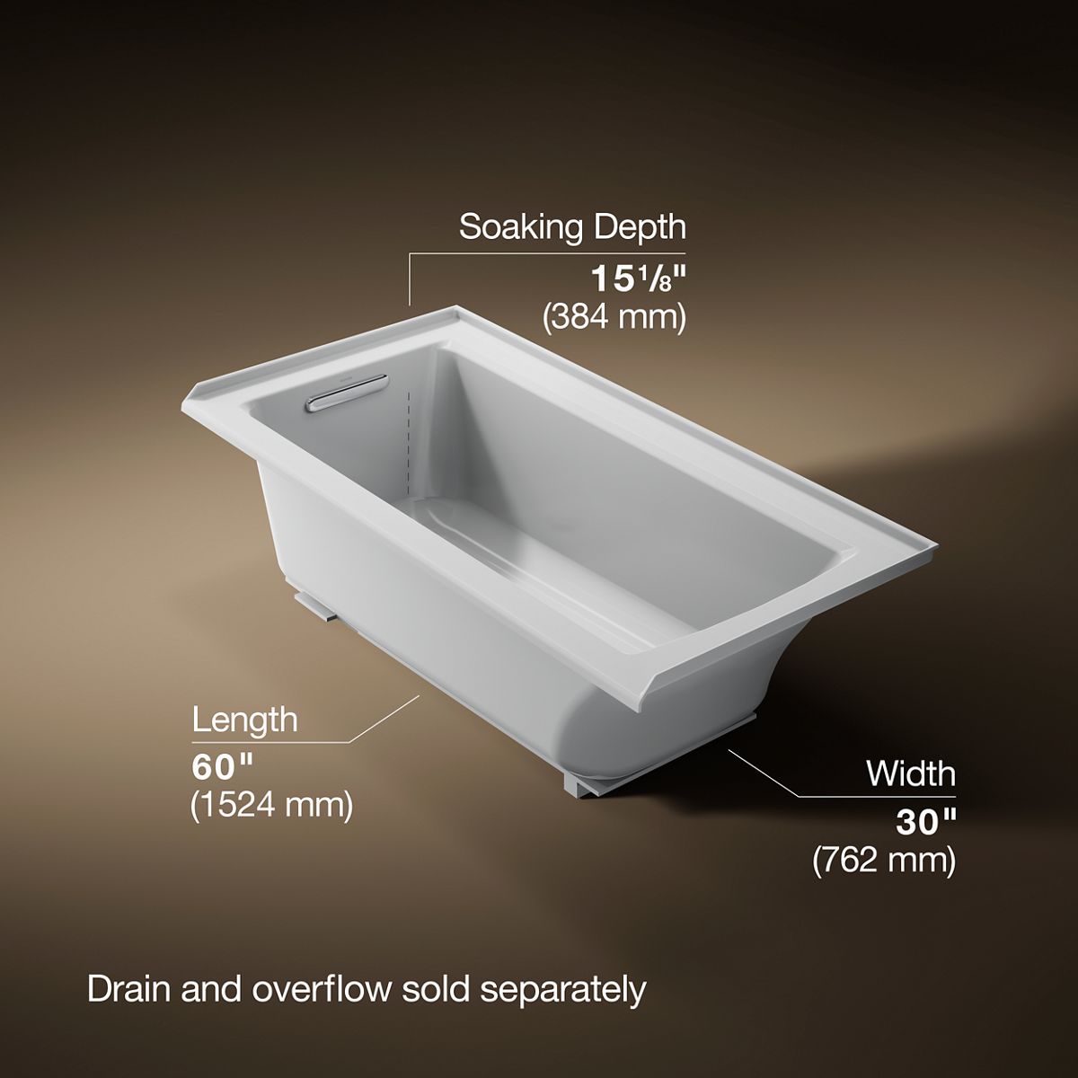 3/4 view of product with dimensions