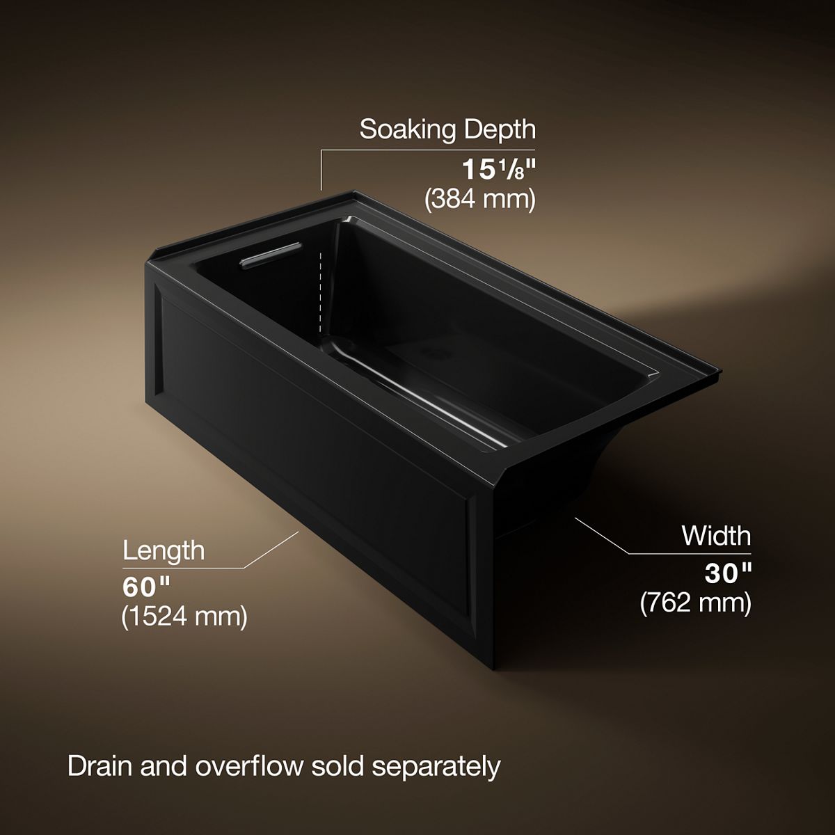3/4 view of product with dimensions