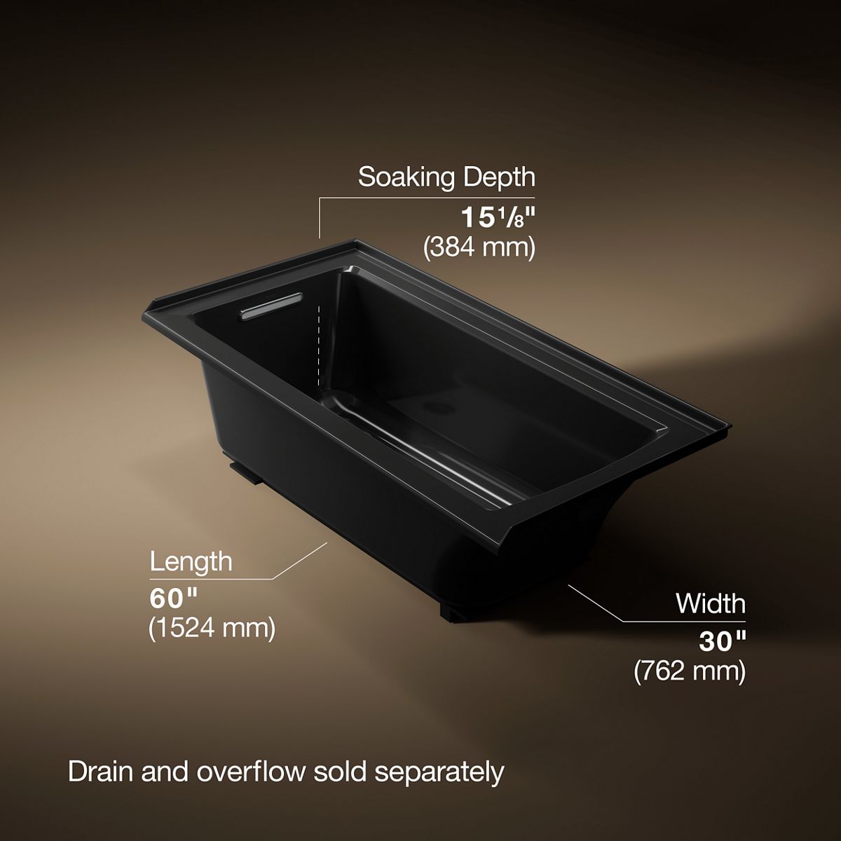 3/4 view of product with dimensions