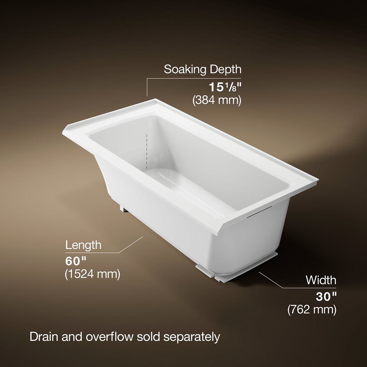 3/4 view of product with dimensions