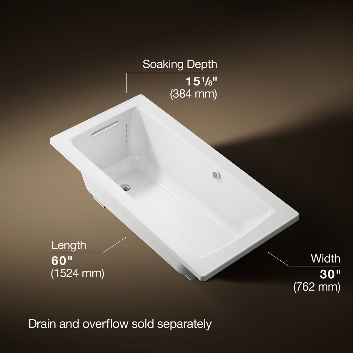 3/4 view of product with dimensions