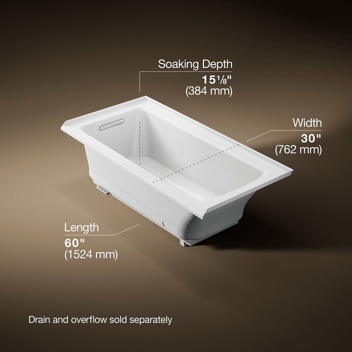3/4 view of product with dimensions