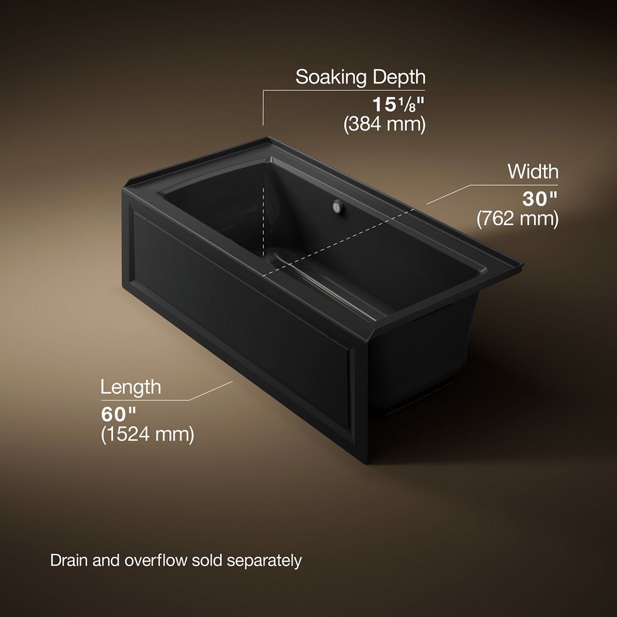 3/4 view of product with dimensions