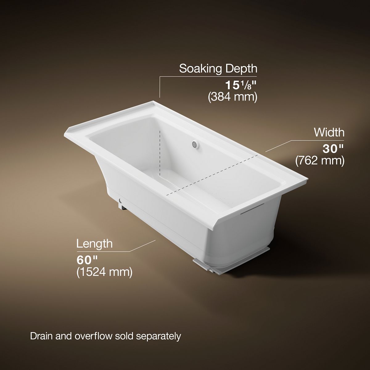3/4 view of product with dimensions