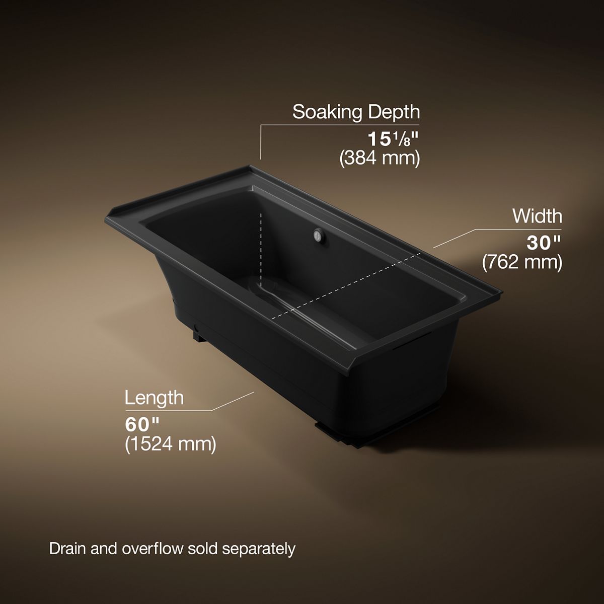 3/4 view of product with dimensions