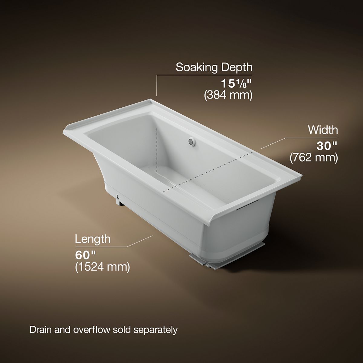 3/4 view of product with dimensions