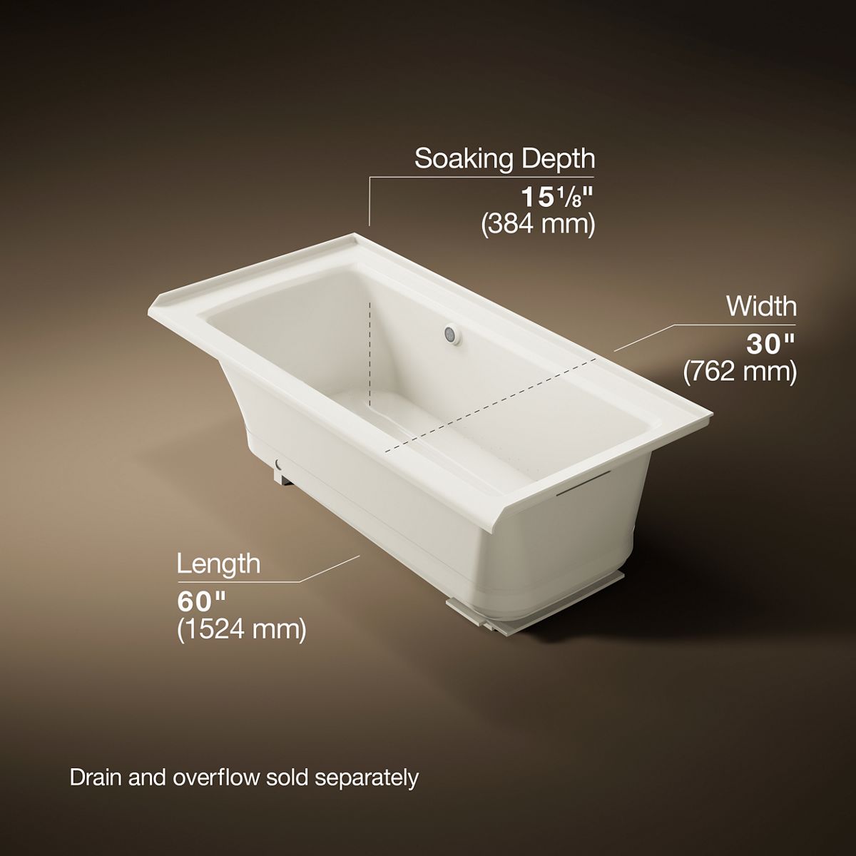 3/4 view of product with dimensions