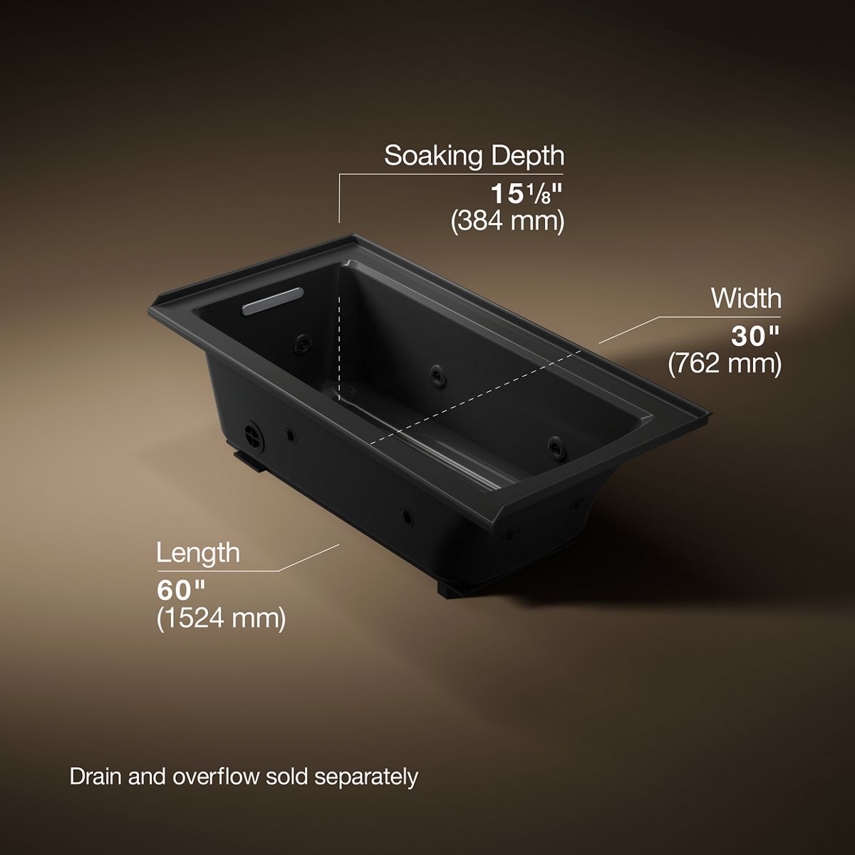 3/4 view of product with dimensions