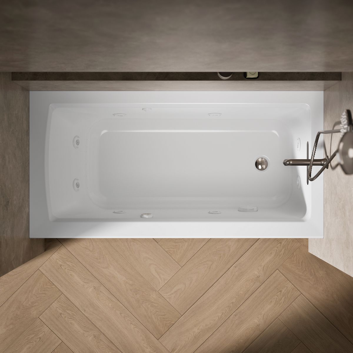 View of products in room from above