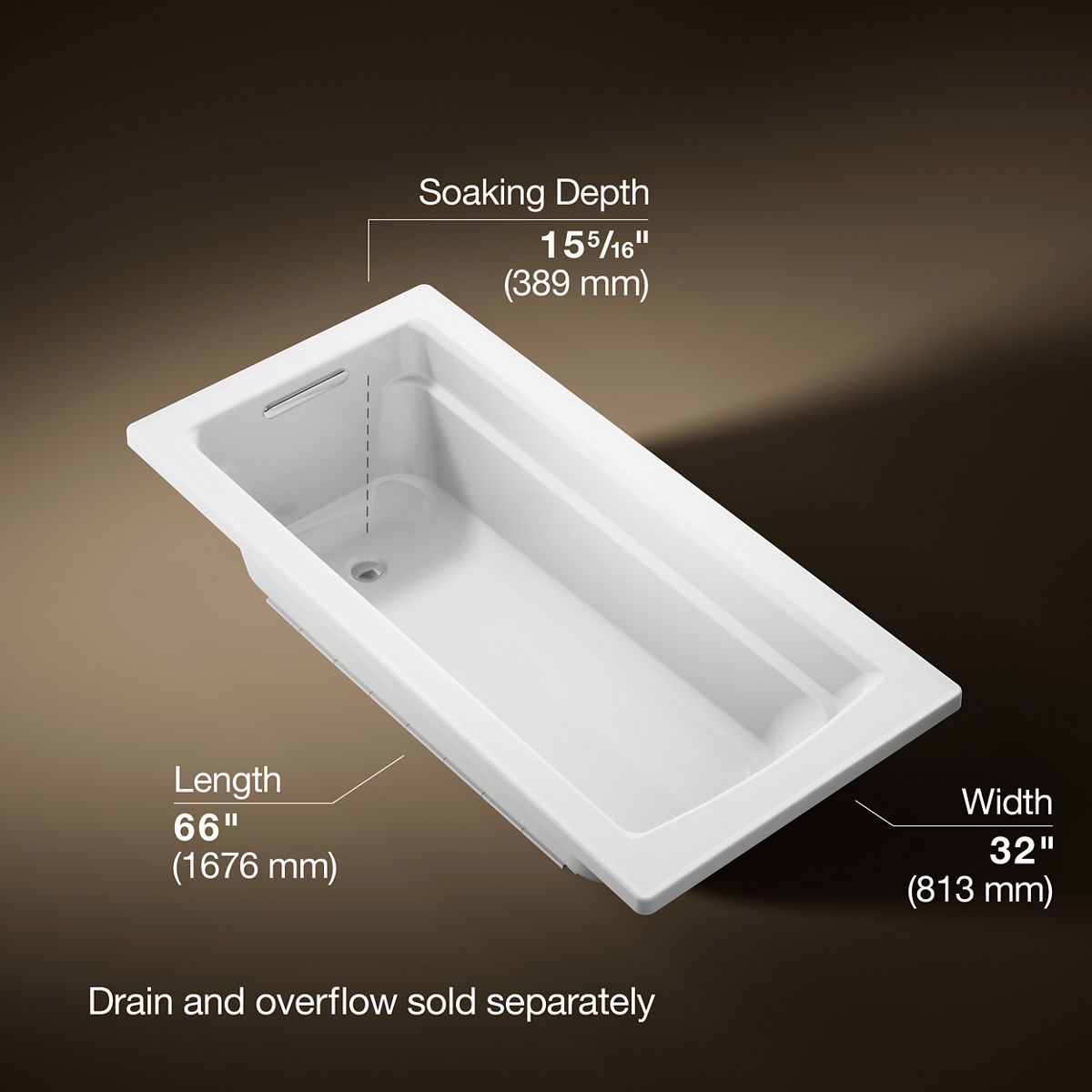 3/4 view of product with dimensions