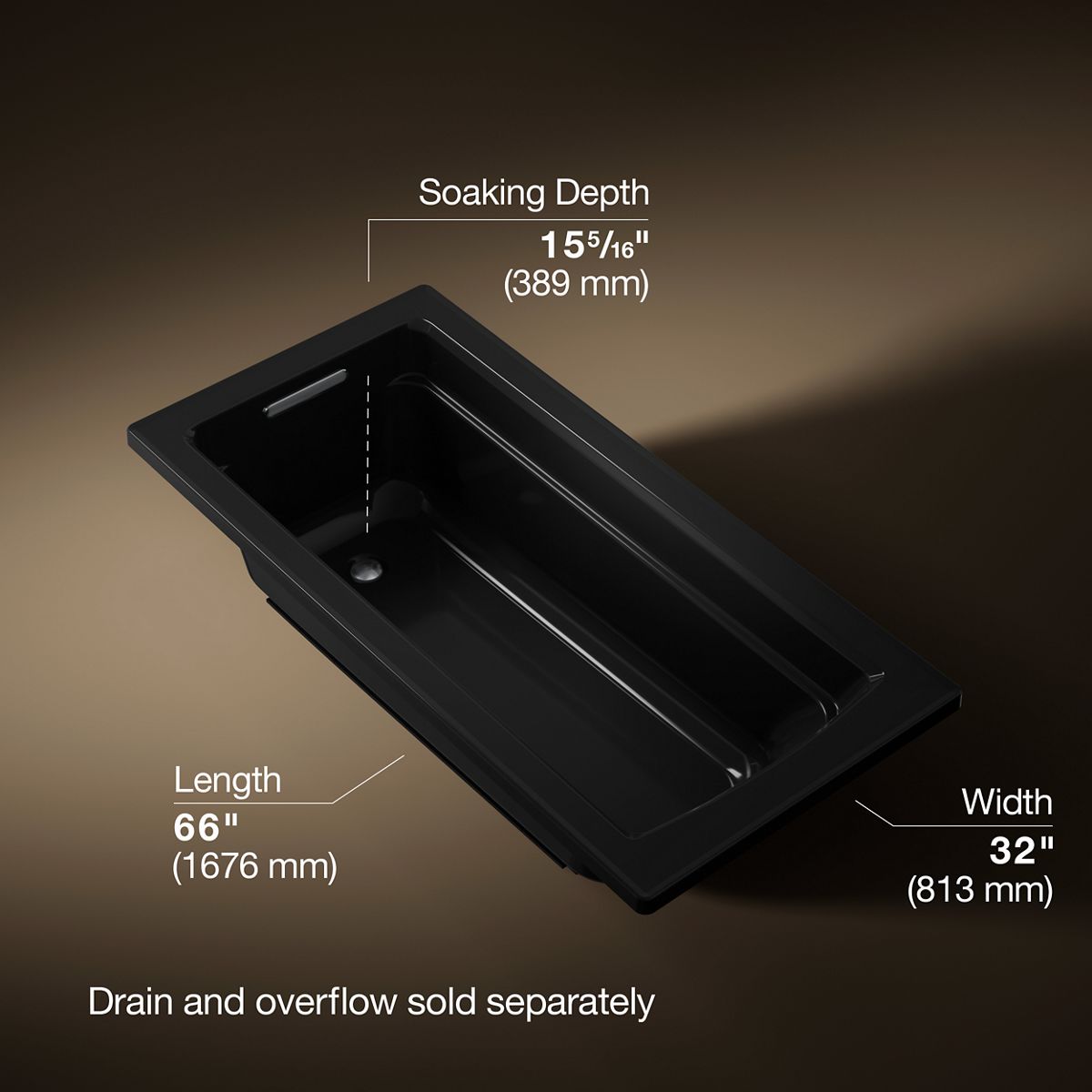3/4 view of product with dimensions