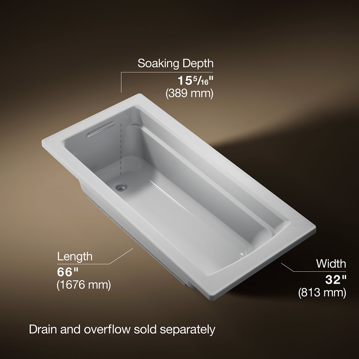 3/4 view of product with dimensions