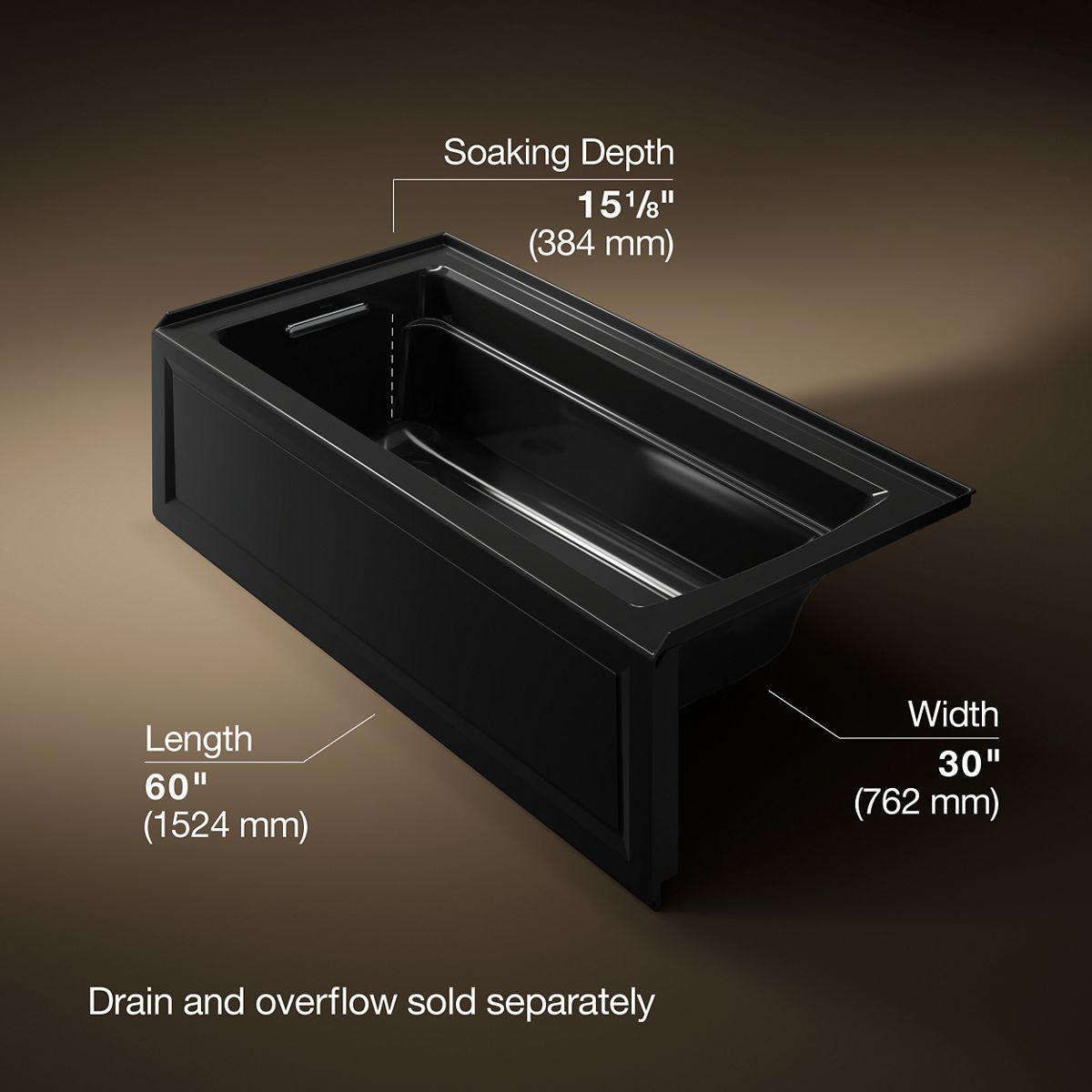 3/4 view of product with dimensions