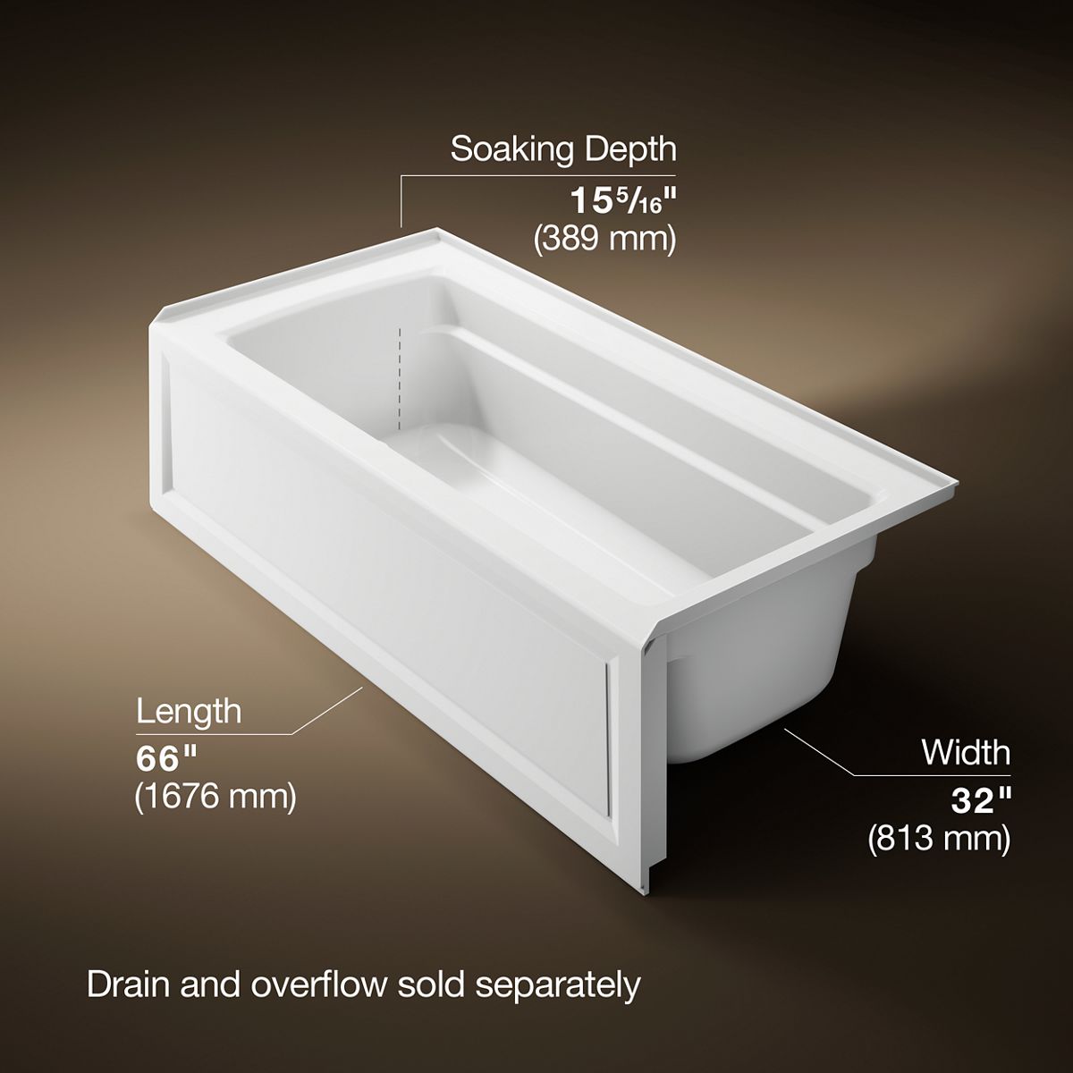 3/4 view of product with dimensions