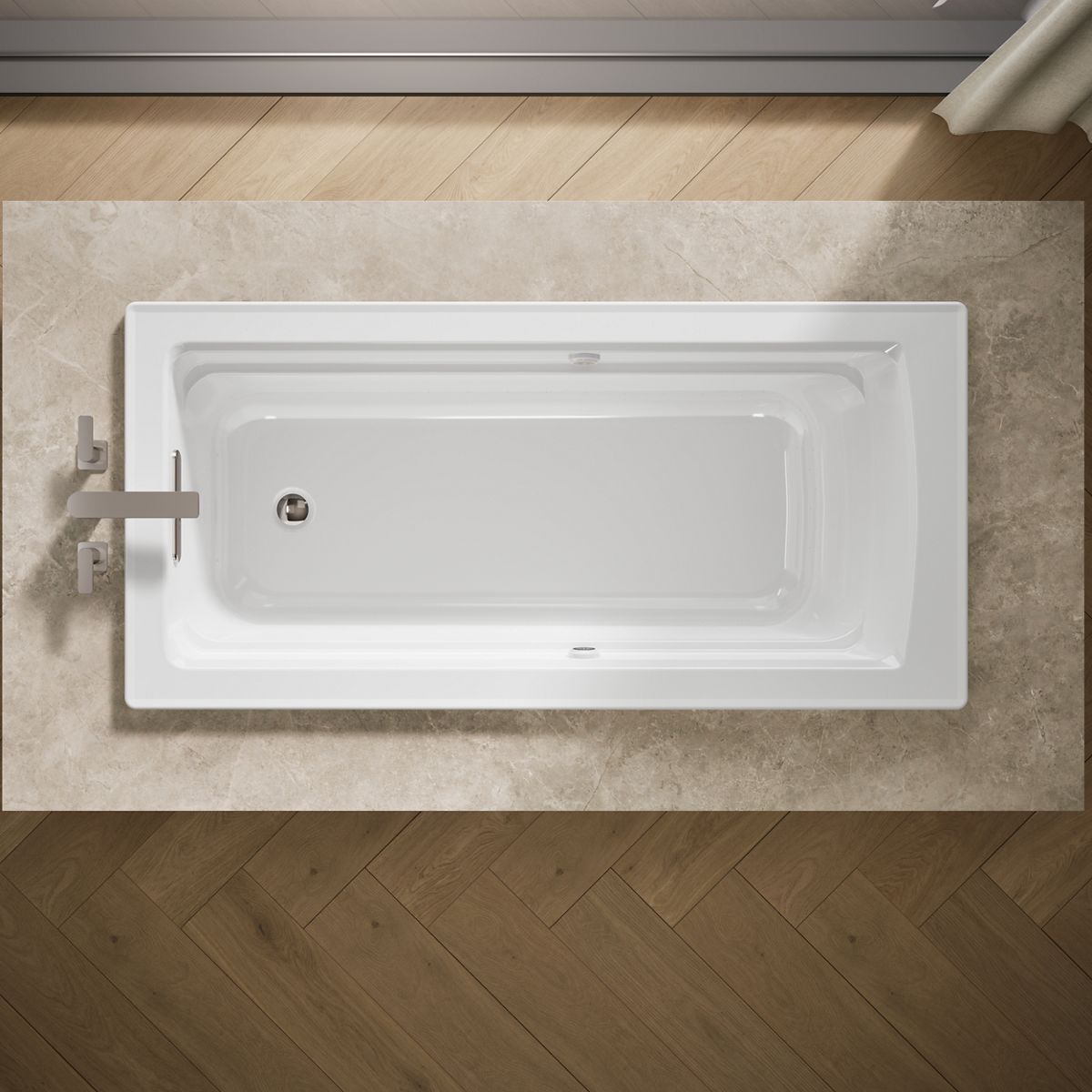 View of products in room from above