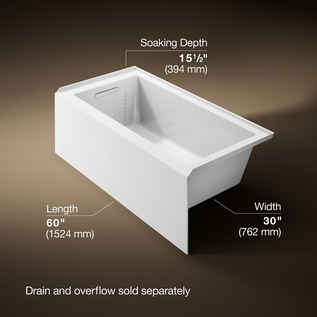 3/4 view of product with dimensions
