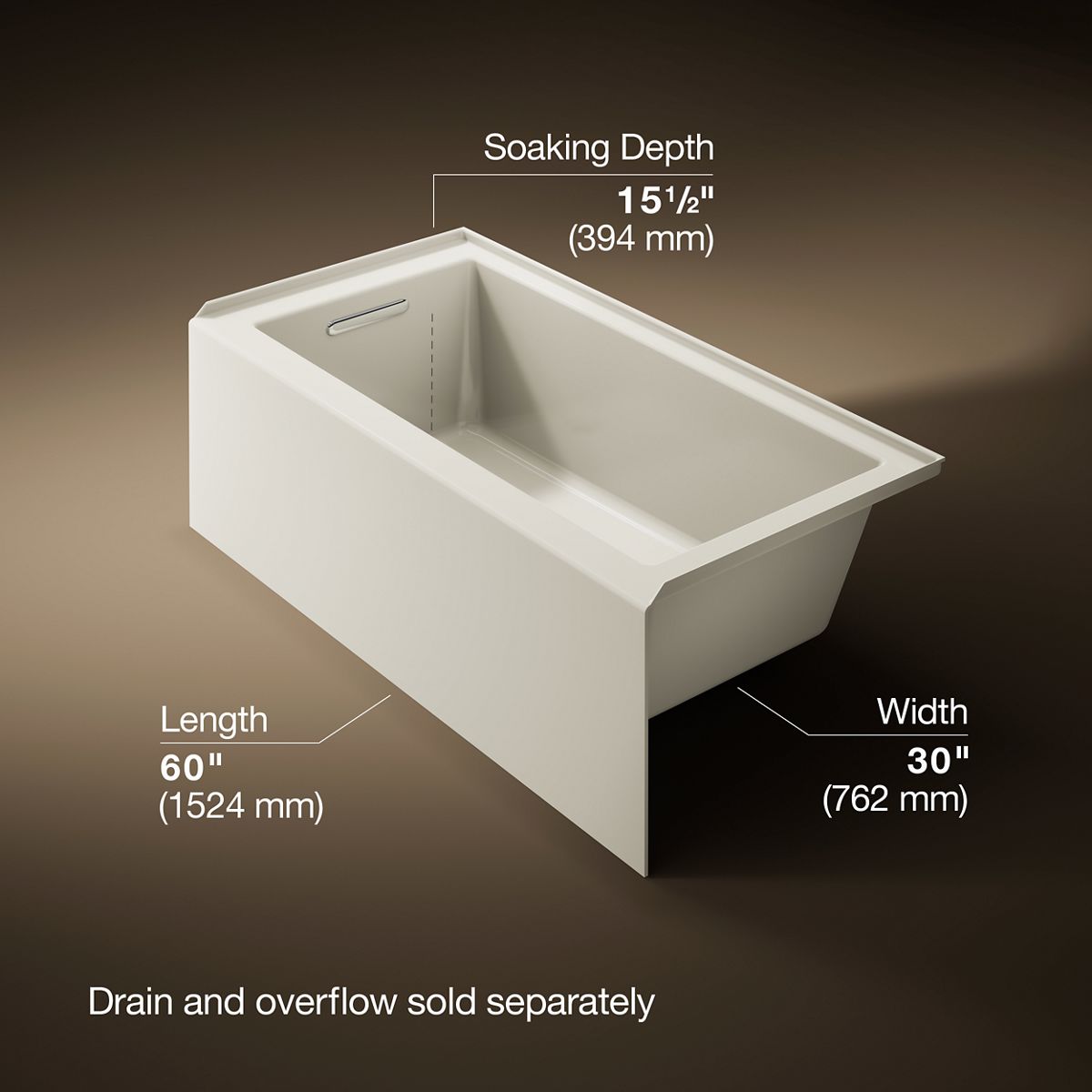 3/4 view of product with dimensions