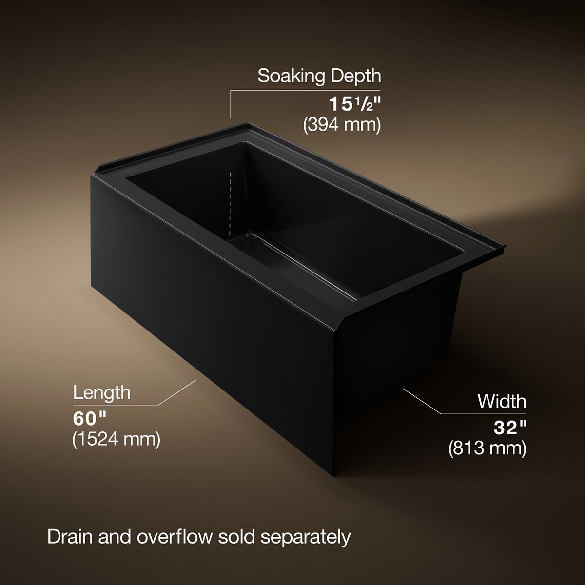 3/4 view of product with dimensions