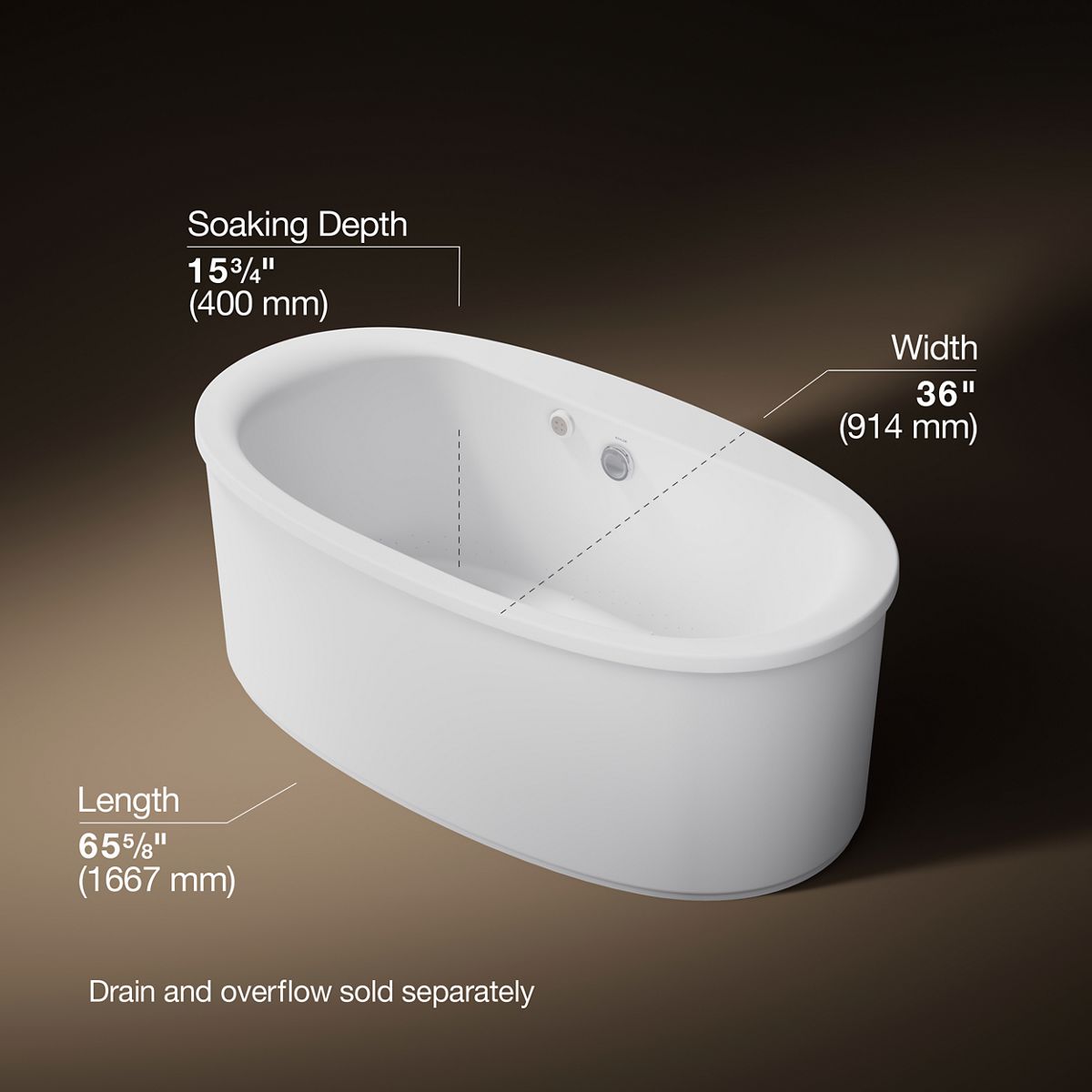 3/4 view of product with dimensions