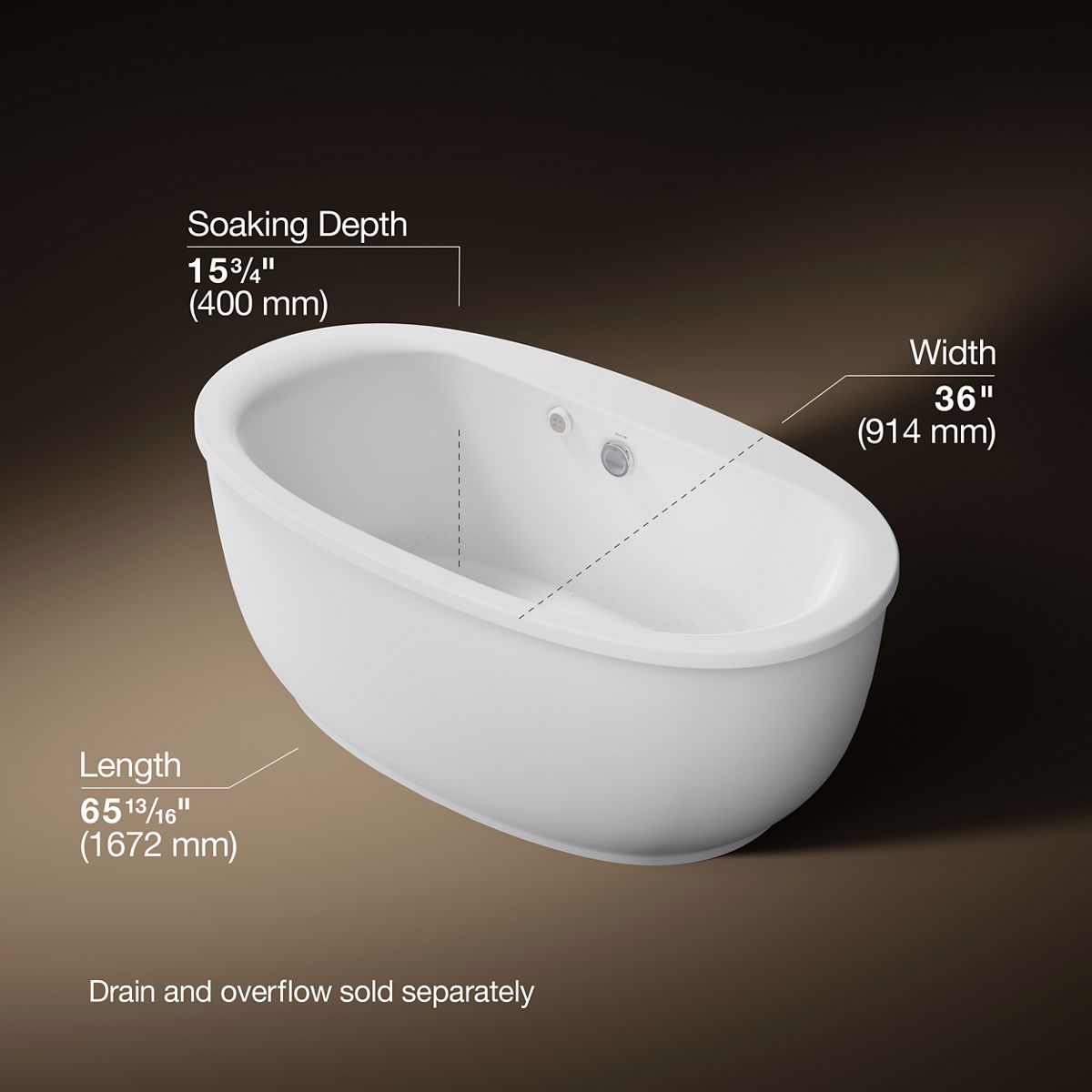 3/4 view of product with dimensions