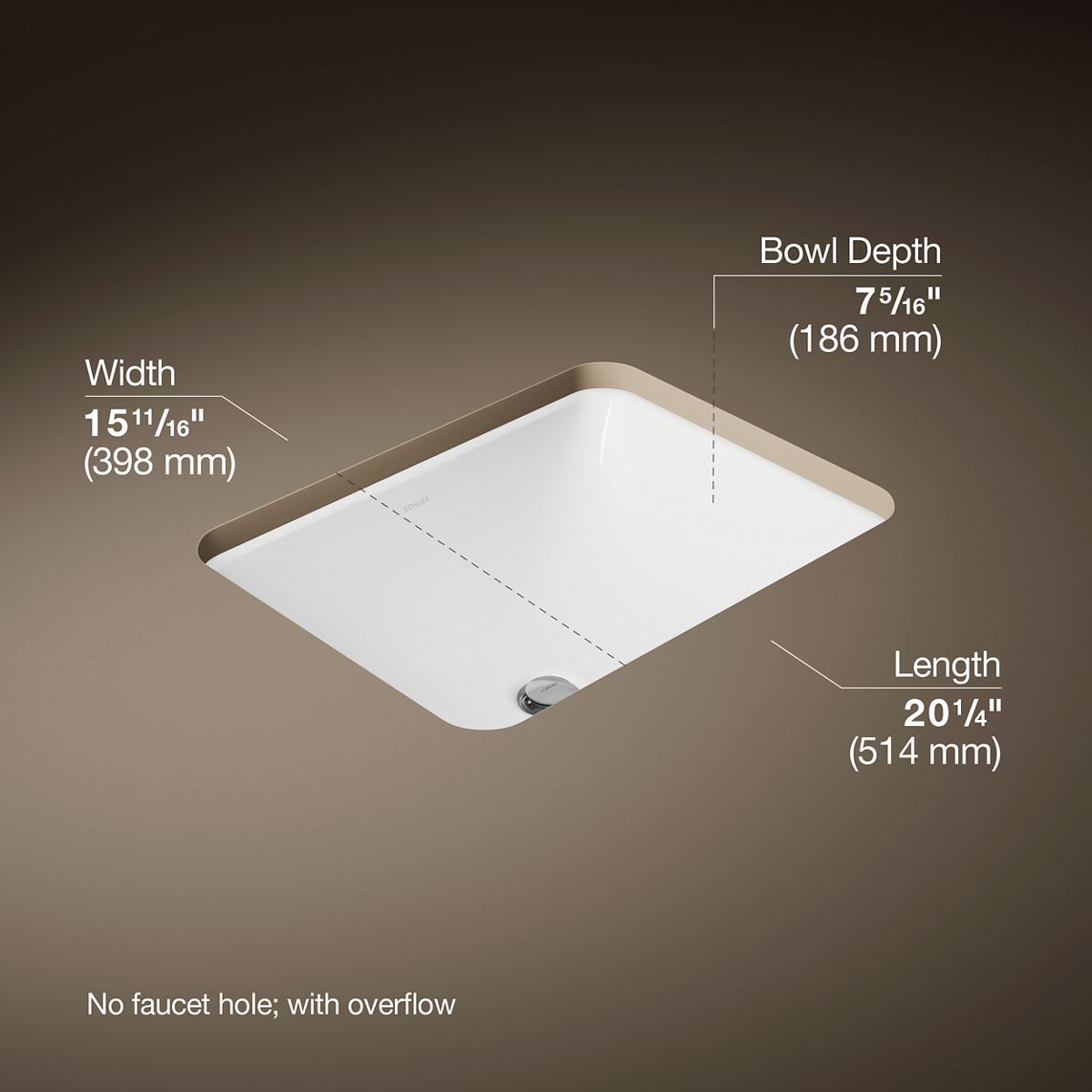 3/4 view of product with dimensions