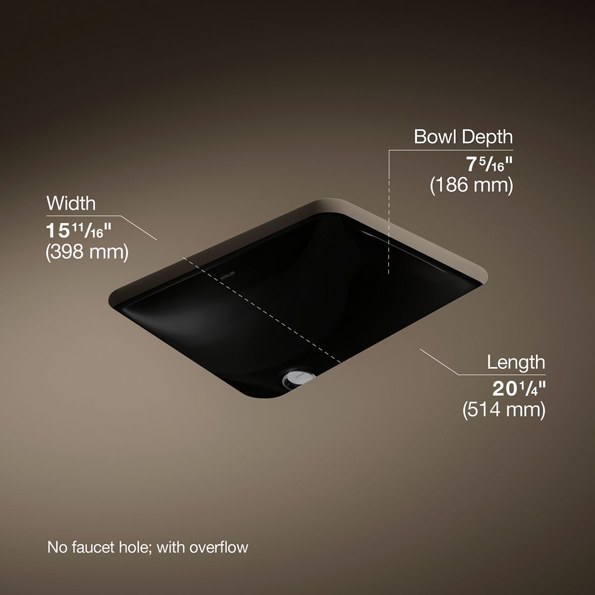 3/4 view of product with dimensions