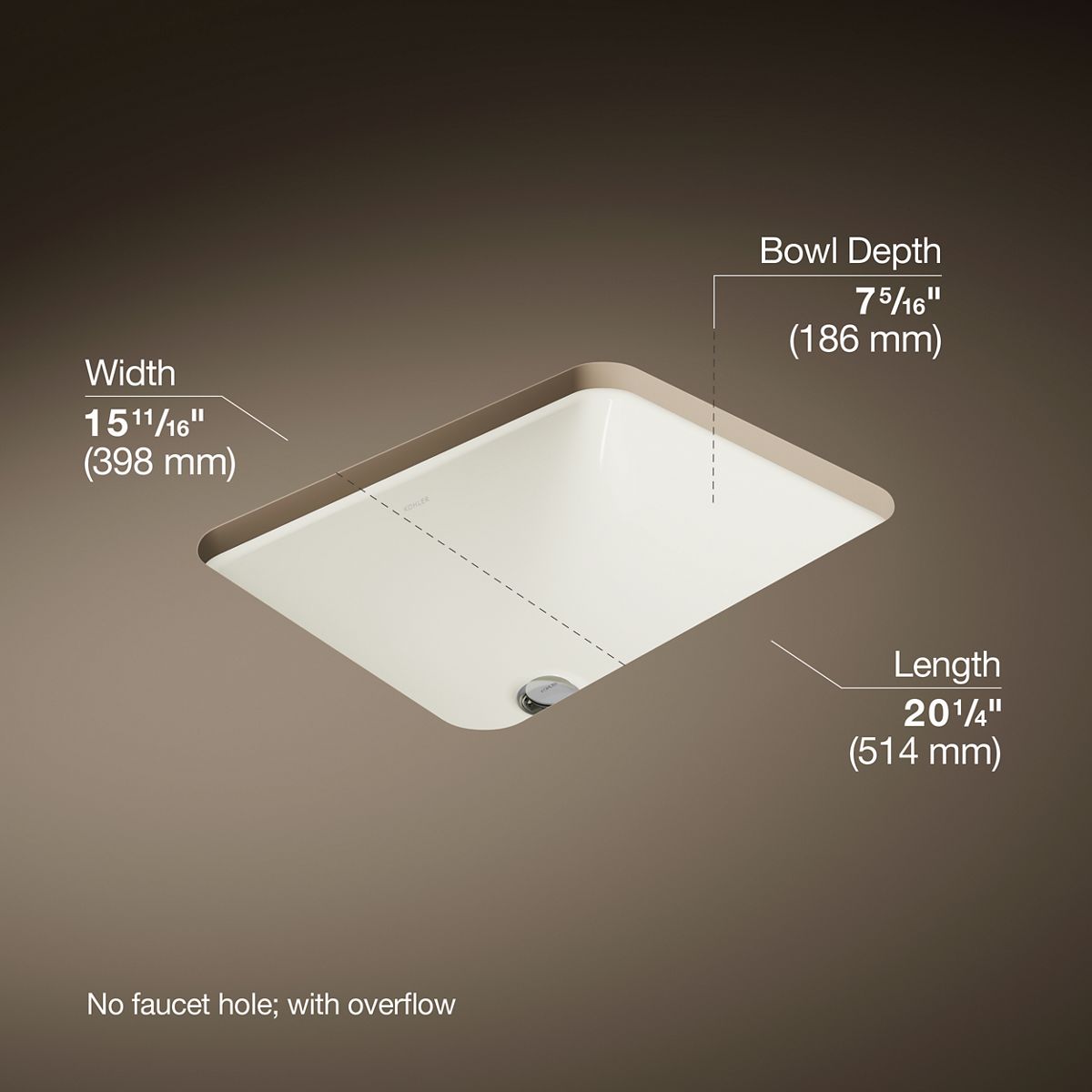 3/4 view of product with dimensions