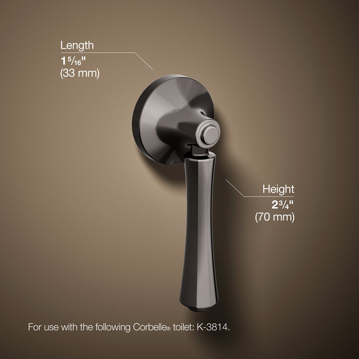 3/4 view of product with dimensions