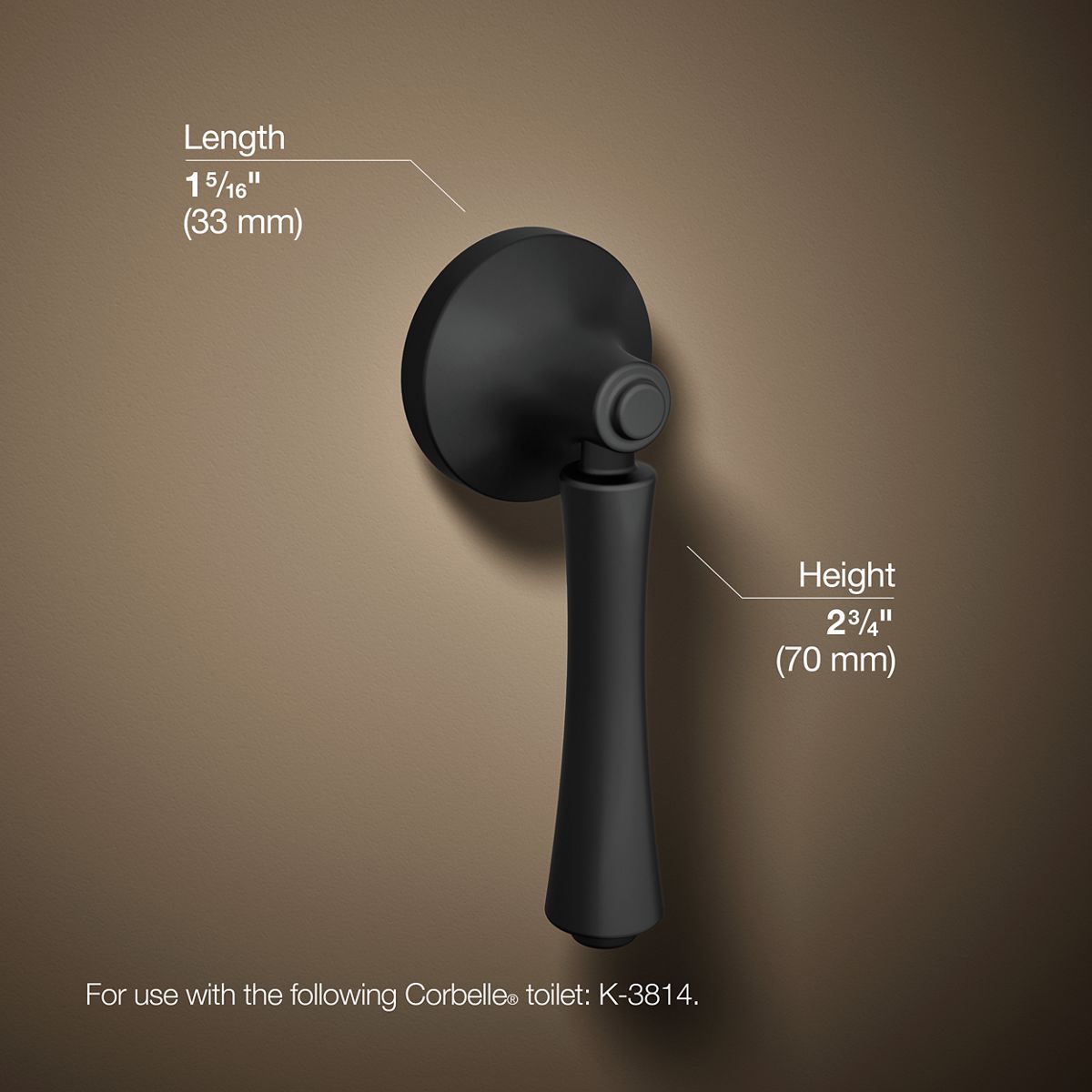 3/4 view of product with dimensions