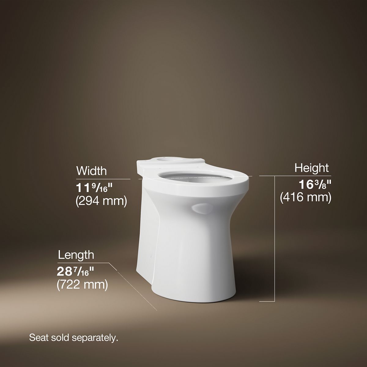 3/4 view of product with dimensions