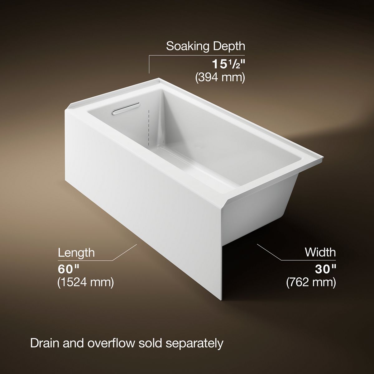 3/4 view of product with dimensions