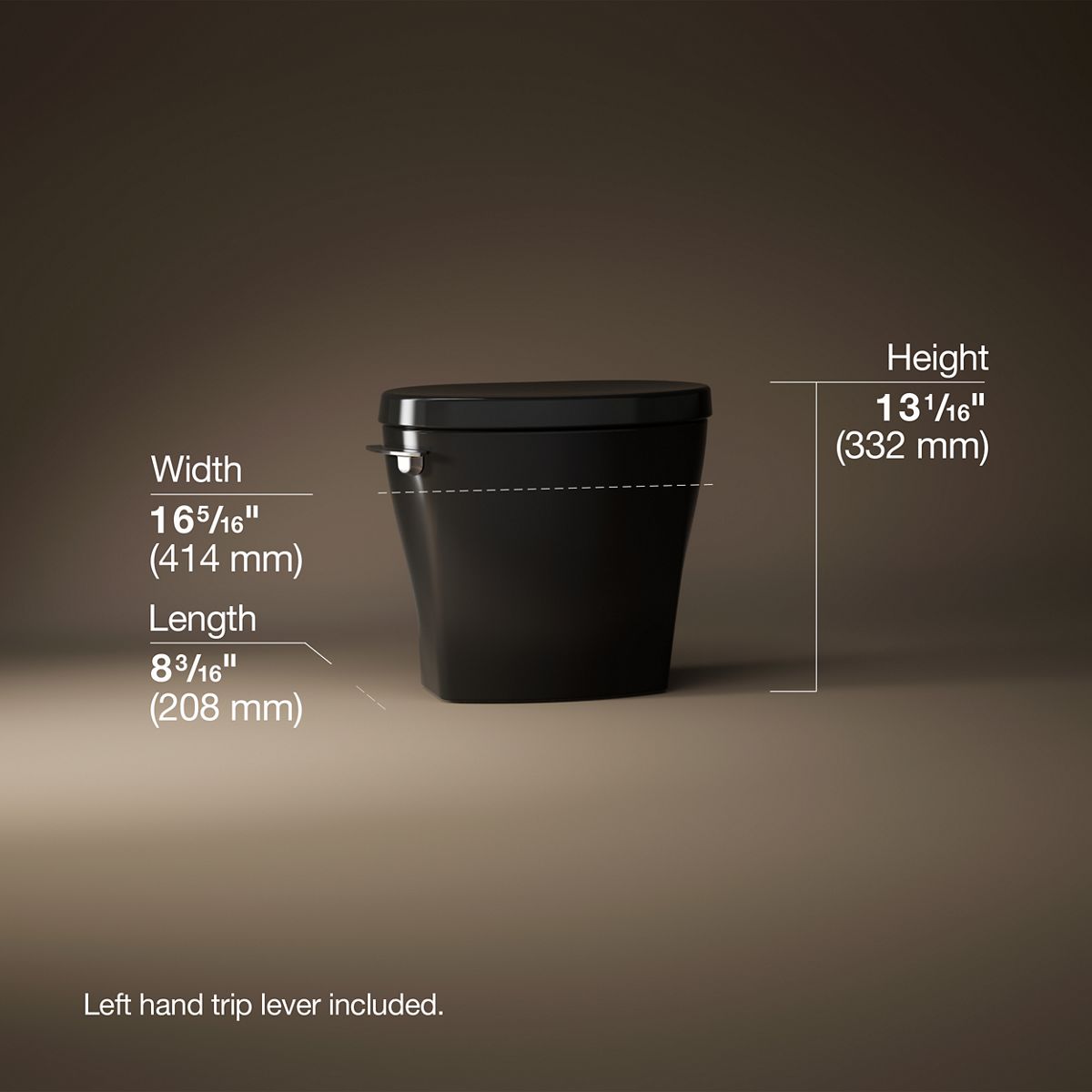 3/4 view of product with dimensions