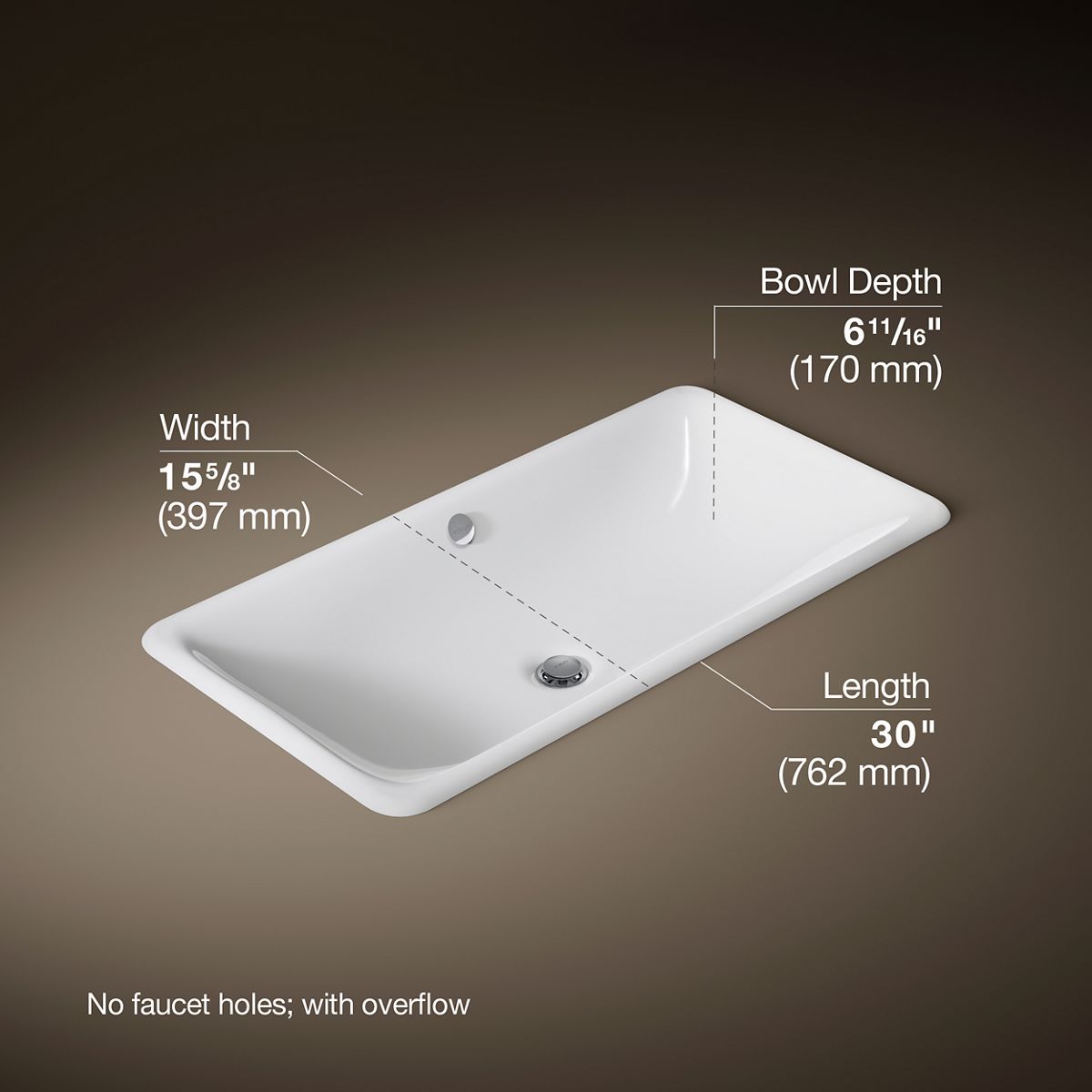 3/4 view of product with dimensions