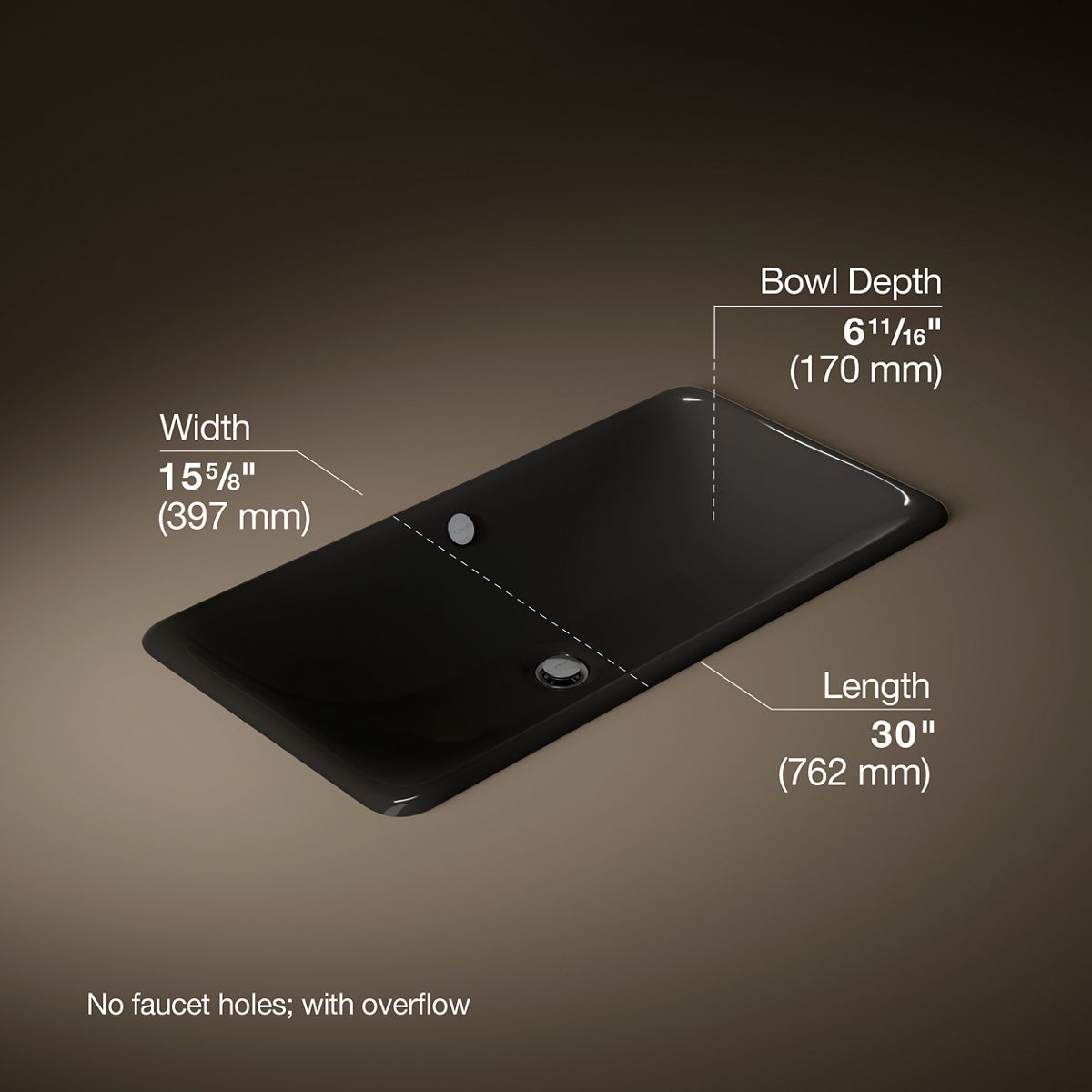 3/4 view of product with dimensions