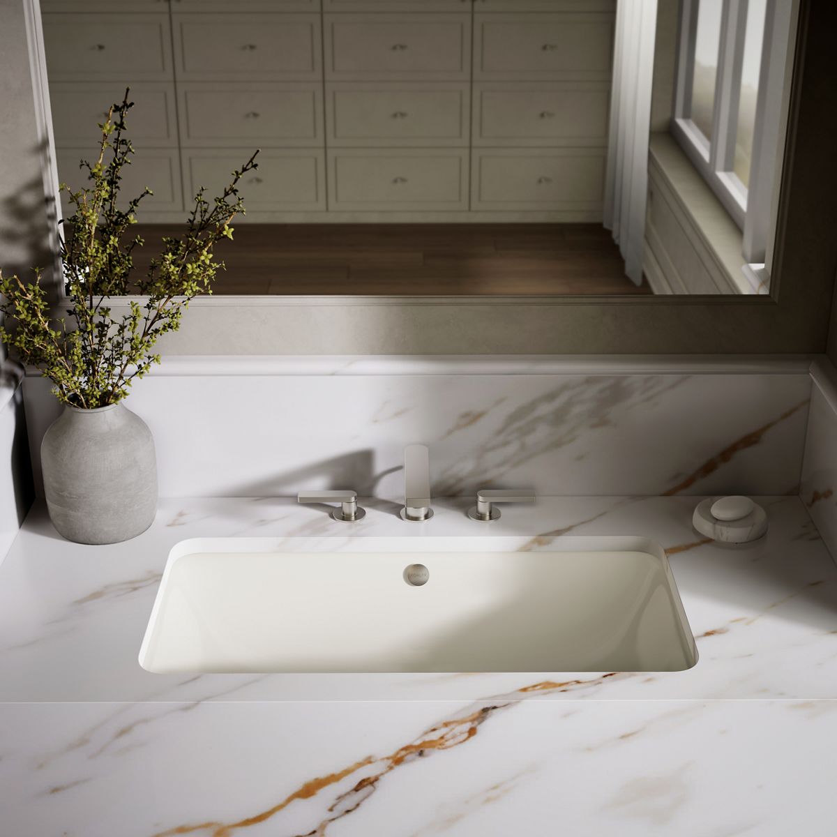 KOHLER Iron Plains Bathroom Sink – Enameled Cast Iron, Large Rectangular Basin, White, Drop-In Or Under-Mount