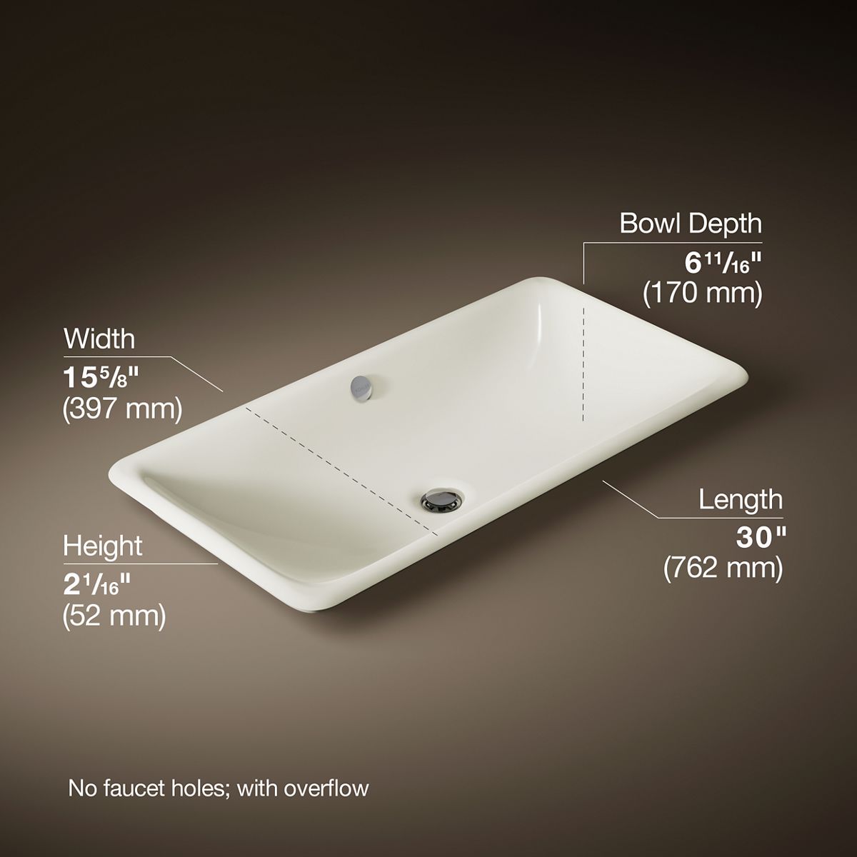 3/4 view of product with dimensions