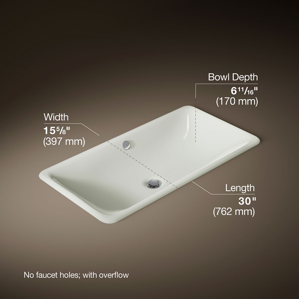 3/4 view of product with dimensions