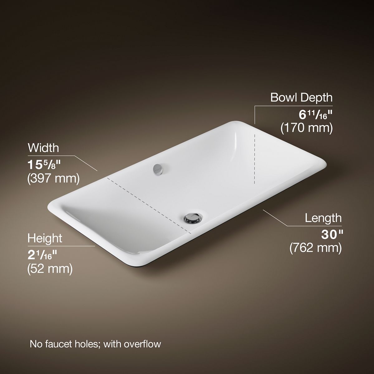 3/4 view of product with dimensions
