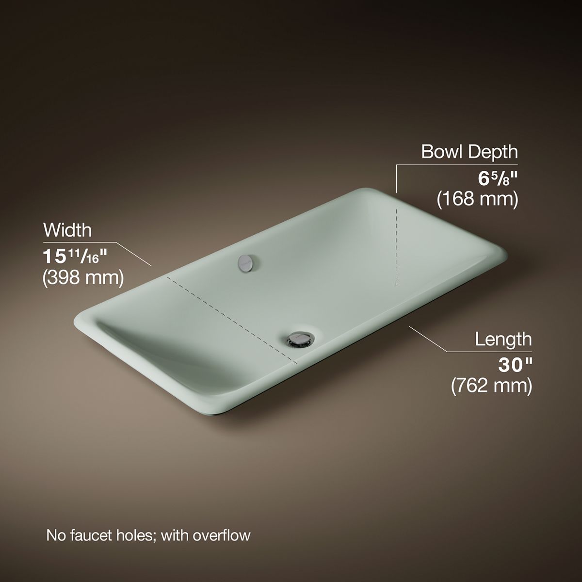 3/4 view of product with dimensions